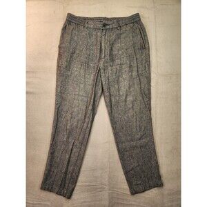 Banana Republic Mason Athletic Tapered Pants Men's 33x30 Linen Blend Gray Chino